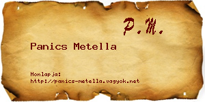 Panics Metella névjegykártya